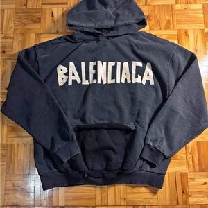 Balenciaga Charcoal Hoodie with Logo